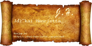 Jókai Henrietta névjegykártya
